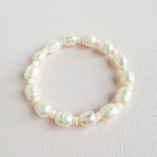 Colorful Pearl Bracelet: Pink